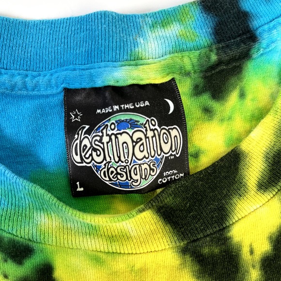 Vintage Destination Designs Mens L Grateful Tread Tie Dye T-Shirt Single Stitch - Picture 4 of 8
